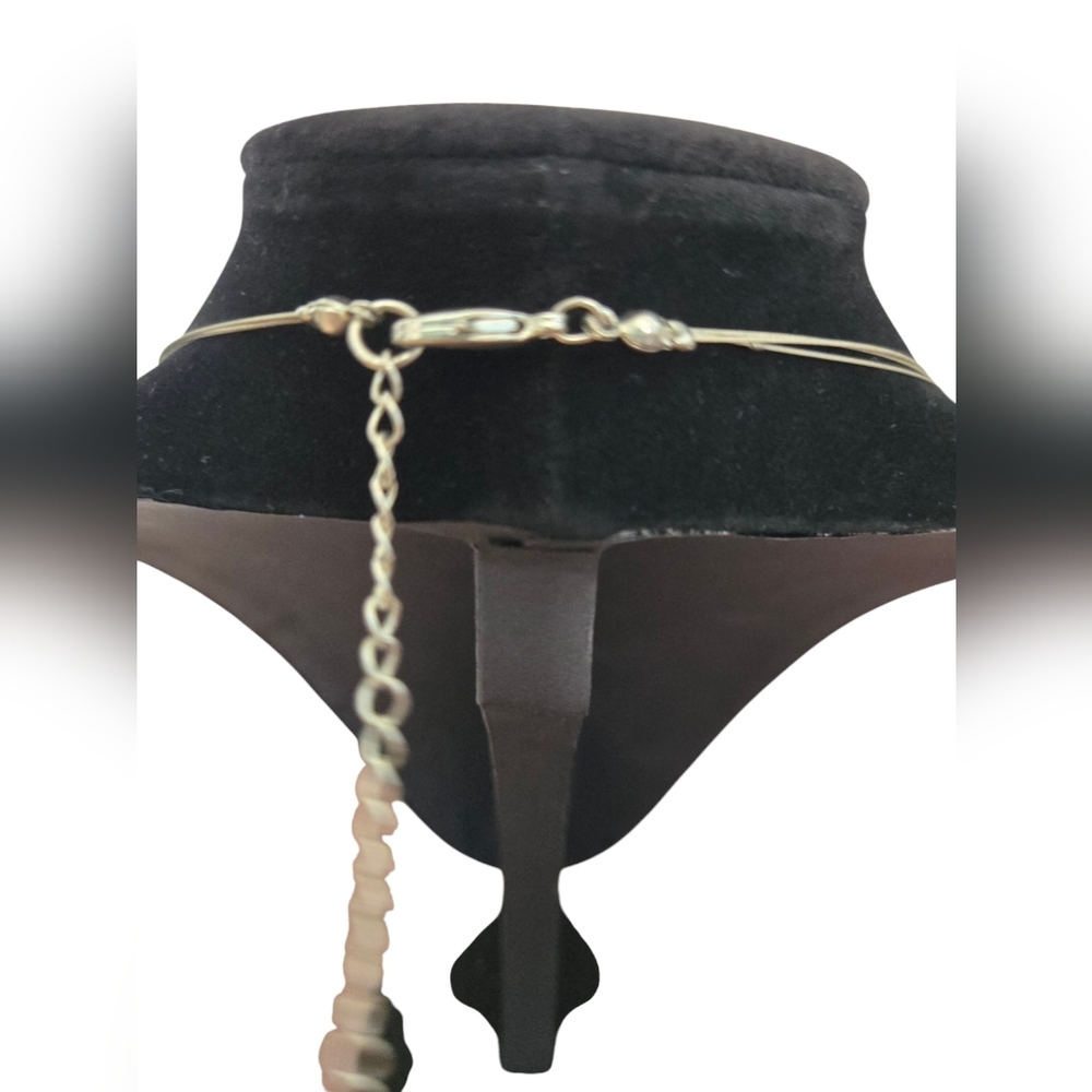 Vintage 90s Elegant Green Floral Necklace - Picture 3 of 3